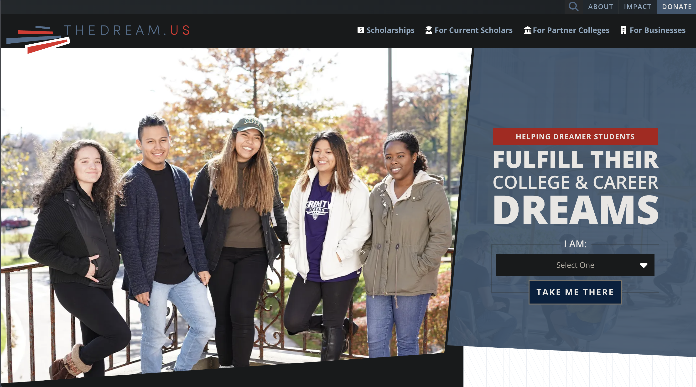 The Dream.US Website Homepage